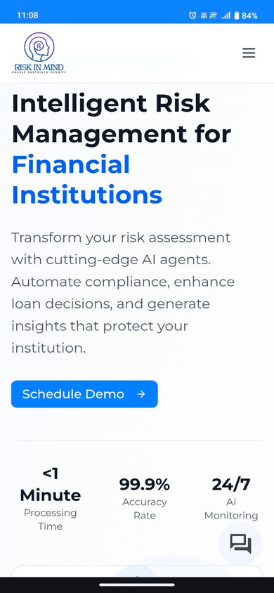 RiskInMind Mobile App Interface